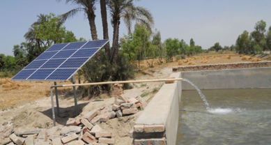 solar panels with water pipe